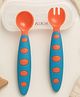 AEREX BPA Free Baby Spoon & Fork Set Cutlery Set | Toddler Spoon and Fork | Kids Cutlery Set with Case | Tableware Self Feeding Kids (Orange & Blue)