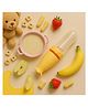 AEREX BPA Free Silicone Squeezy Food Feeder with Plastic Spoon with Suction Base | Baby Squeezing Silicone Feeder Bottle | Feeding Spoon Bottle for Semi-Solid Food, Cereals, Fruit Food Feeder (Yellow)