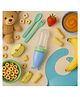 AEREX BPA Free Silicone Squeezy Food Feeder with Plastic Spoon with Suction Base | Baby Squeezing Silicone Feeder Bottle | Feeding Spoon Bottle for Semi-Solid Food, Cereals, Fruit Food Feeder (Blue)