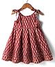 Babyhug 100% Cotton Sleeveless Full Length Floral Printed Ethnic Dress - Maroon