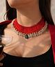 Binnis Wardrobe Manika Beaded Necklace with Semi-Precious Stones - Red & Green
