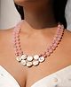 Binnis Wardrobe  Aloria Elegant Double Layered Necklace with Rose Quartz & Mother of Pearl Stones - Light Pink