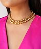Binnis Wardrobe Ziva Golden 2 Strand Pearl Elegance Necklace Set- Golden