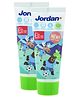 Jordan Kids Toothpaste | STEP 2 | Mild Fruity Flavours | Green Apple | Permanent Teeth | Gentle for Tooth | Food Grade | 75g (Pack of 2)