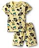 Kookie Kids Disney Half Sleeves Co-Ord Shorts Set With Mickey Mouse Graphic - Yellow