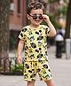 Kookie Kids Disney Half Sleeves Co-Ord Shorts Set With Mickey Mouse Graphic - Yellow