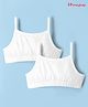 Honeyhap Premium Cotton Elastane Knit Sleeveless Solid Color Slips With Bio Finish Pack of 2 - Bright White