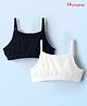 Honeyhap Premium Cotton Elastane Knit Sleeveless Solid Color Bralettes With Bio Finish Pack of 2 - Black & Bright White