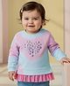 Babyoye 100% Cotton Knit Full Sleeves Sweatshirt With Floral Applique - Multicolor