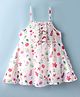 Dew Drops Chiffon Woven Sleeveless Frock With Frill Detailing & Floral Print - Multicolor