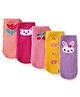Cute Walk by Babyhug Knit Ankle Length Antibacterial Socks With Floral & Animal Design Pack Of 5 - Multicolour