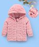 Mark & Mia Full Sleeves Hooded Sweatjacket With Heart Fur Design - Pink