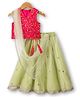 Babyhug Woven Sleeveless Choli Lehenga & Dupatta Set With Sequin Detailing - Green