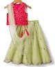 Babyhug Woven Sleeveless Choli Lehenga & Dupatta Set With Sequin Detailing - Green