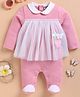 Wonderchild Full Sleeves Butterfly & Floral Applique Detailed Romper - Mud Pink