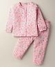 Wonderchild Full Sleeves Floral & Birds Printed Coordinating Night Suit Set - Pink