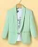 Radutu Full Sleeves Ribbed Blazer With Future Bronx Text Printed Tee Set - Pista & White