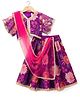 Babyhug Woven Half Sleeves Digital Printed With Embroidered Choli Lehenga & Dupatta Set - Purple