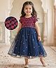 Babyhug Woven Half Sleeves Ethnic Dress with Embroidery & Sequin Detailing - Navy Blue