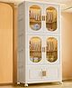 StarAndDaisy Kids Foldable Wardrobe Multifunctional Plastic Storage Organizer Dust Proof Cabinets for Clothe, White