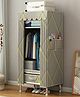 StarAndDaisy Kids Foldable Wardrobe with Cover & Drawers Portable Almirah for Clothes, Space-Saving Closet with Side Pockets, Grey