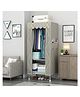 StarAndDaisy Kids Foldable Wardrobe with Cover & Drawers Portable Almirah for Clothes, Space-Saving Closet with Side Pockets, Grey