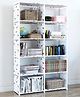 StarAndDaisy Foldable 10-Shelf Storage Rack Multi-Layer Organizer for Books, Toys, Clothes, Sturdy Cabinet for Home & Office, White