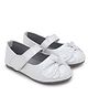 Superminis Bow Applique Detailed Foil Designed Ballerinas - White