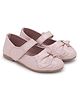 Superminis Bow Applique Detailed Foil Designed Ballerinas - Peach