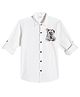 CAVIO Cotton Lycra Woven Full Sleeves Teddy Bear Printed Shirt - Cream