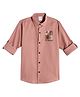 CAVIO Cotton Woven Full Sleeves Optimistic Text Printed Shirt - Peach