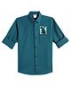 CAVIO Cotton Woven Full Sleeves Optimistic Text Printed Shirt - Turquoise Blue