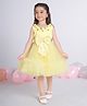 Ministitch Net Woven Sleeveless Floral & Bow Applique Detailed Dress - Yellow