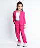 Ministitch Cotton Woven Three Fourth Sleeves Solid Blazer With  Camisole & Coordinating Pant Set - Pink