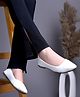Shoetopia Geometric Designed Ballerinas - White