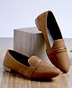 Shoetopia Metal Strip Detailed Ballerinas - Tan