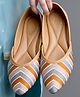 Shoetopia Chevron Embroidered Ballerinas - Tan