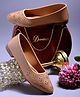 Shoetopia Floral Designed Ballerinas - Beige