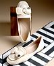 Shoetopia Bow Applique Detailed Ballerinas - Cream