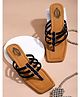 Shoetopia Metal Applique Detailed Sandals - Black
