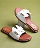 Shoetopia Bow Applique Detailed Colour Blocked Sandals - White