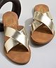 Shoetopia Cross Strap Detailed Sandals - Golden