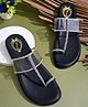 Shoetopia Clear Strap T Bar Stone Embellished Sandals - Black