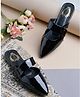 Shoetopia Solid Slip On Mules - Black