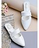 Shoetopia Solid Slip On Mules - White