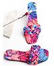 Shoetopia Leaves Designed Sandals - Blue & Pink