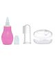 NeonateCare Baby Silicone Pink Nose Cleaner Nasal Aspirator and Baby Silicone Finger Toothbrush with case for Babies