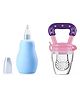 NeonateCare Baby Silicone Nose Cleaner and Fruit Feeder Pack of 2 - (1 Blue Nose Cleaner , 1 Pink Fruit Feeder)