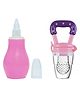 NeonateCare Baby Silicone Nose Cleaner and Fruit Feeder Pack of 2 - (1 Pink Nose Cleaner , 1 Pink Fruit Feeder)
