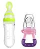 NeonateCare Silicone Easy Squeezy Spoon Food Feeder with Silicone Fruit and Food Nibbler Pacifier for Babies